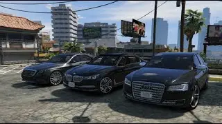 GTA V | BMW 750LI G11 VS. MERCEDES S500 W222 VS. AUDI A8 W12 D4 | GTA 5 MOD