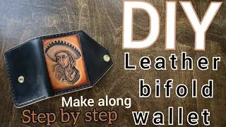 DIY Leather Bifold Wallet with Carving & Painting - Step by Step Tutorial