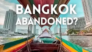 CHAO PHRAYA RIVER IN BANGKOK DURING SUNSET
