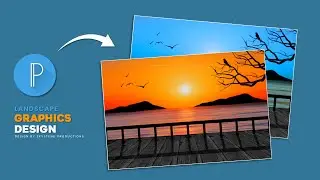 Sunset Illustration Graphic Design In Pixellab | Graphic Design Tutorial | Skystene Productions