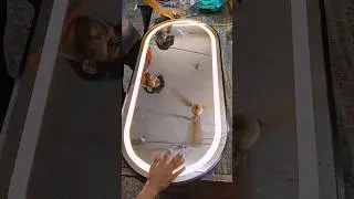 mirror glass LED light sansar 3 colour|| मिरर ग्लास एलईडी लाइट संसार 3 रंग glass sample