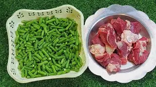 kashmiri style beans aur ghost ki recipe // beans mutton recipe // kashmiri seasonal recipes