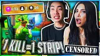 STRIP FORTNITE WITH MODEL!!! (SHE GETS NAKED)