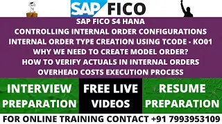 INTERNAL ORDER TYPE CREATION USING TCODE - KO01, WHY WE NEED TO CREATE MODEL ORDER?