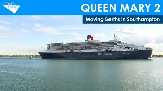 Queen Mary 2 moving berths in Southampton (01/05/2023