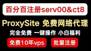 10年免费VPS serv00&ct8百分百免费注册成功 ProxySite 免费网络代理