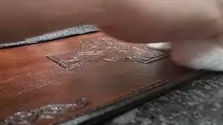 Putting highlight on a handcrafted Bible cover