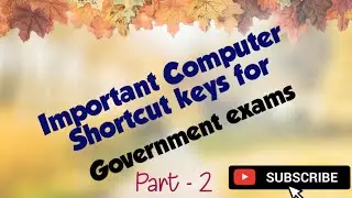 Important Computer Shortcut keys for Government Exams/Shortcut keys in Tamil/PART - 2