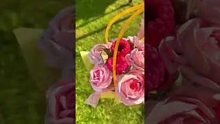 Сумочка с цветами из зефира и с кисленькой  малинкой 🍓🍓🍓😍