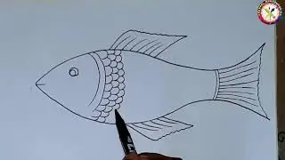 Fish sketch drawing | fish drawing | goldfish drawing step by step