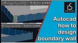 how to design boundary wall in autocad
