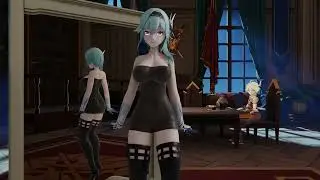 Eula Tuca Tuca😳 Transparent Yor Forger dress 【Genshin/MMD】