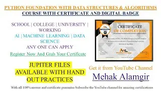 Python free course with certificate | Python Foundation with Data Structures & Algorithms