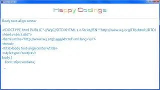 HTML | Body text align center