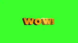 Green screen WOW and AMAZING 3D text titles FREE footage