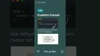 CSS Tip⚡Custom Cursor in CSS 