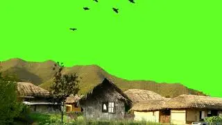 old houses green screen