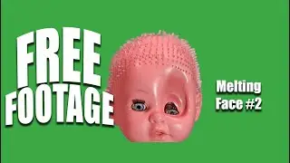 Copyrightfree Green Screen Stock footage - Melting doll face #2