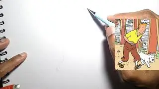 How to draw Tintin and Snowy