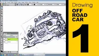drawing off road car part 1/3