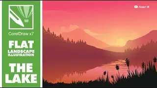 Draw Flat Landscape Illustration - The Lake (2) - CorelDraw x7
