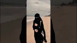 ketika ukhti cadar cantik main ke pantai, MasyaAllah 