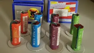 Vintage firework : Black Cat BC215 Mini four color 1" Fountain