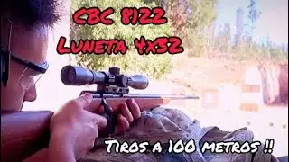 Tiro de .22LR a 100 metros ! Rifle 22 CBC 8122 com luneta CBC 4x32 mm