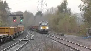 (HD) Pure Class 68 Thrash, 68003 'Astute' Storms Through Water Orton, 6Z96, 4/11/14.