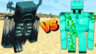 warden vs diamond golem minecarft