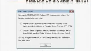 Statgraphics Menu Selection