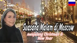 Menjelang tahun 2022 suasana Moscow Red Square malam hari