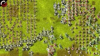 HUGE ONLINE BATTLE! 4vs4 Multiplayer Match | KaM Remake | Knights and Merchants Gameplay