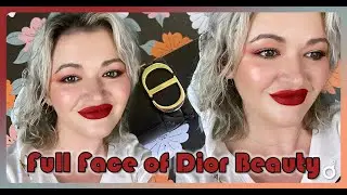 FULL FACE OF DIOR BEAUTY | Cherry Monochromatic Look + Hooded Eyes Shadow Tutorial | BombshelRebeka