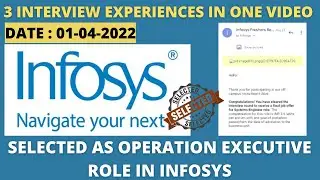 Latest Infosys 3 Interview Experiences 2022 | Selected as Operation Executive Role | Live Recorded