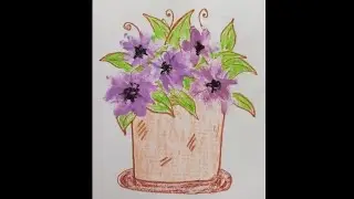 Saksıda Çiçek..Çok Kolay..  Sen de Yapabilirsin.. #drawing #flowerdrawing