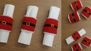 Crochet Christmas Table Napkin Holder - Easy Crochet Christmas Decor