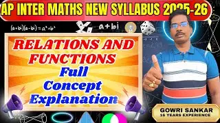 AP Intermediate Maths New Syllabus|| Chapter-2|| Relations and Functions Full Concept || 
