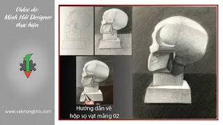 Hướng dẫn vẽ Hộp Sọ vạt mảng 02  - vẽ không khó