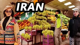 Daily Life in the Center of Tehran 🇮🇷 Iranian Food Market🍇Fruit🌽Vegetables, Shopping vlog IRAN