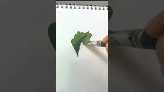 how to painting leaves easy with flat brush / acrylic painting