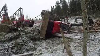 Komatsu 911CX and 931XC straightens up a 895 on the tracks again