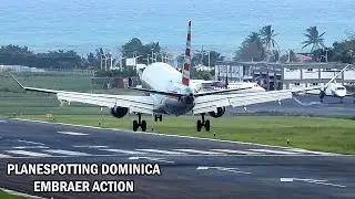 PLANESPOTTING Dominica || Embraer Action | E175 - E120 || ISLAND AVIATION 🇩🇲