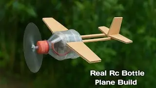 How To Building a Working RC Bottle Plane from cardboard and DC motor | Real RC Bottle Plane Build