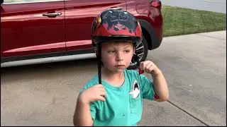 Talkative boy on his scooter