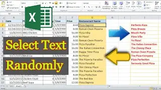 Quick Tips!!! Select Text Randomly From List In EXCEL