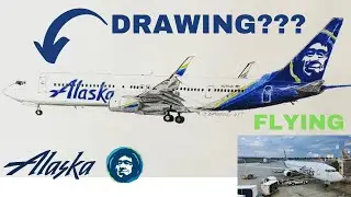 [Drawing an airplane]DRAWING & FLYING on an Alaska Airlines Boeing 737-900ER #alaskaairlines #boeing