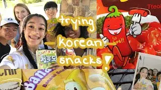 my friend has us try korean snacks!