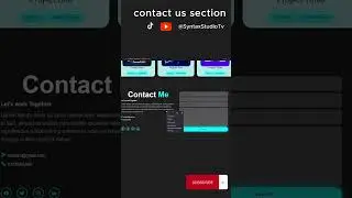 How To Create A Responsive Perfect Portfolio Website -  Contact US Section (part 5) @SyntaxStudioTv