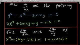 Implicit Partial derivatives with examples